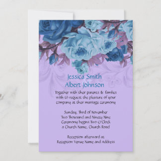 Convites Rosa Azul Vintage Dreamy