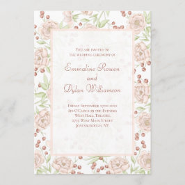 Convites Rosa Bege Casamento Vintage