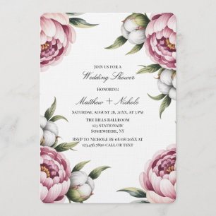 Convites Rosa Bege e Chuva de Algodão no Casamento
