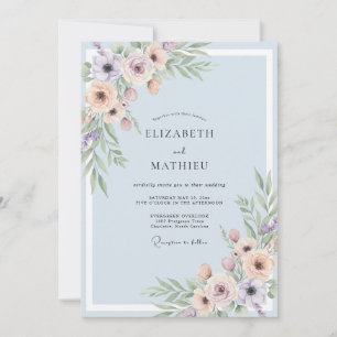 Convites Rosa Bege Ranunculus Eucalipto Casamento Periwinkl