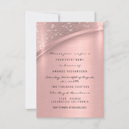Convites Rosa Blush Spark Glitter Bridal Sweet 16º