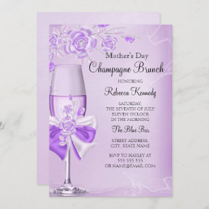 Convites Rosa Bonito Lilac Champagne Brunch