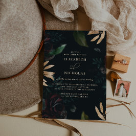 Convites Rosa Borgonha Velvet Escura | Casamento de Outono