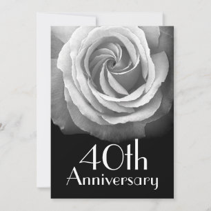 Convites Rosa Branca de Prata de 40 anos