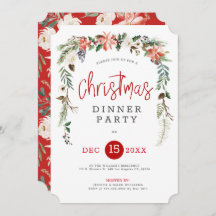 Rosa branca e janto da coroa de Natal Holly Convid