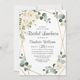 Convites Rosa Branca Eucalyptus Greenery Bridal Luncheon