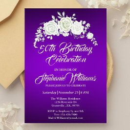 Convites Rosa Branca Púrpura, de Vintage, de uso feminino, 