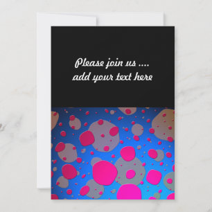 Convites Rosa Brilhante e Arte Moderna Azul