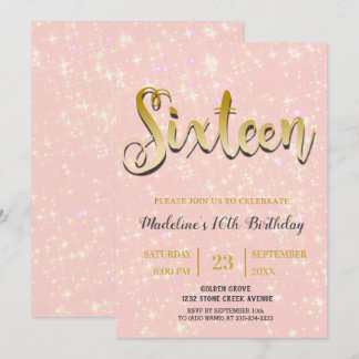 Convites Rosa Brilhante | Sweet 16