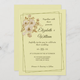 Convites Rosa - Casamento Amarelo Celestial