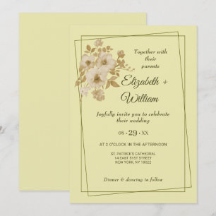 Convites Rosa - Casamento Amarelo Celestial