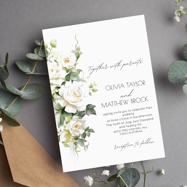 Convites Rosa | Casamento de Pastel Elegante e Moderno (Criador carregado)