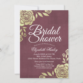 Convites Rosa chá de panela Crítico Moderno Ouro Vermelho