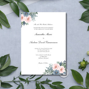 Convites Rosa Choque Azul Poeira Formal Elegante Casamento 