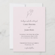 Rosa claro Flower Line Art Monograma Casamento