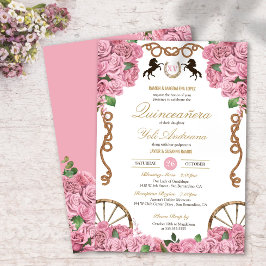 Convites Rosa Claro Rosa Floral Ocidental Charra Quinceaner