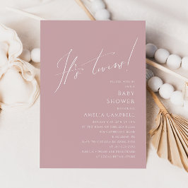 Convites Rosa com chiqueiro é Chá de fraldas dos gêmeos