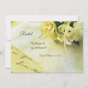 Convites Rosa com fita na escrita manual antiga