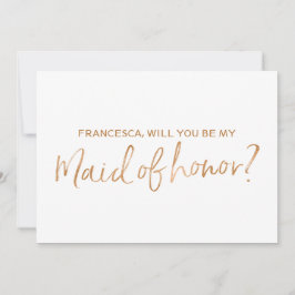Convites Rosa com Letra Dourada "Você será minha madrinha d