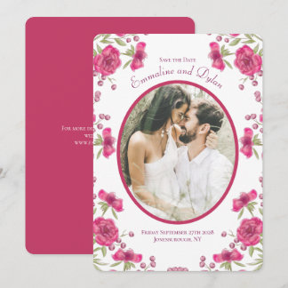 Convites Rosa Cor-de-Rosa Brilhante Casamento Salve a Data