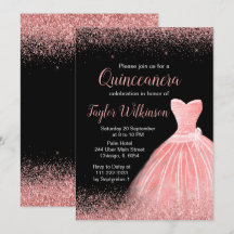 Rosa cor-de-rosa Faux Glitter Quinceanera