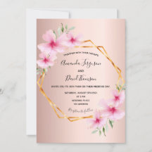 Rosa cor-de-rosa floral geométrico casamento