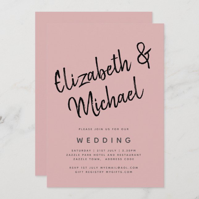 Convites ROSA cor-de-rosa-rosa-rosa-rosa-poeirinha (Frente/Verso)