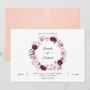 Convites Rosa Corado e Casamento de Veludo Profundo