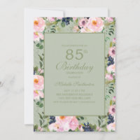 Rosa Corado Floral Verde Menta 85º Aniversário