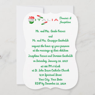 Convites rosa da bandeira italiana Itália