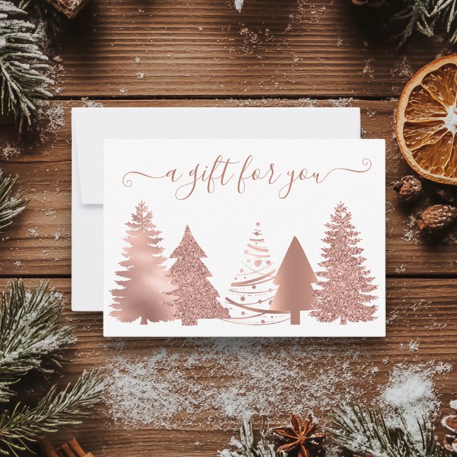 Convites Rosa de Árvore de Natal de Certificado de Presente (Criador carregado)