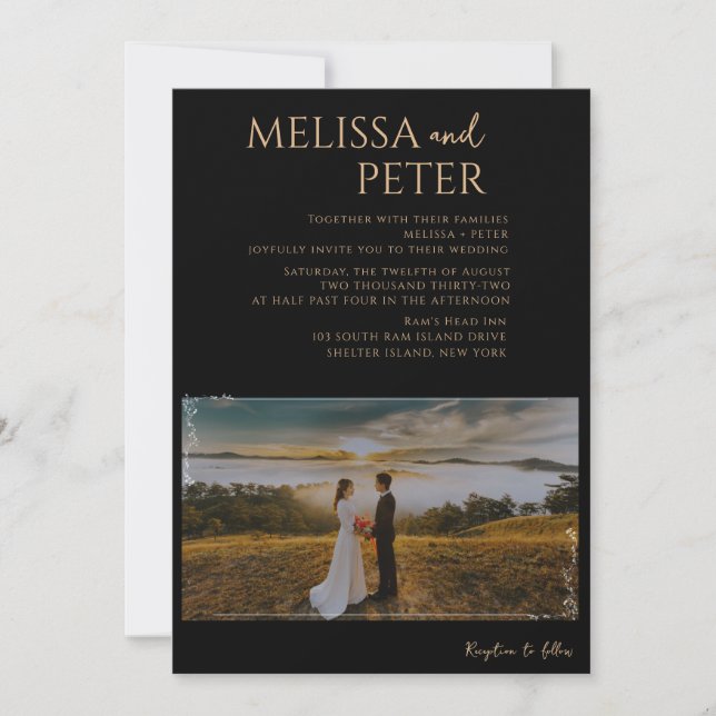 Convites Rosa de Borgonha Veludo Escuro | Casamento no inve (Frente)