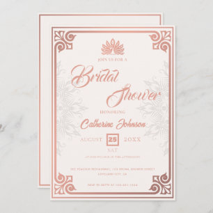 Convites Rosa de Chá de panela cor-de-rosa com Deco de Arte