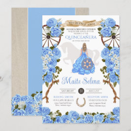 Convites Rosa de Charra Ocidental, Elegante de Quinceanera 