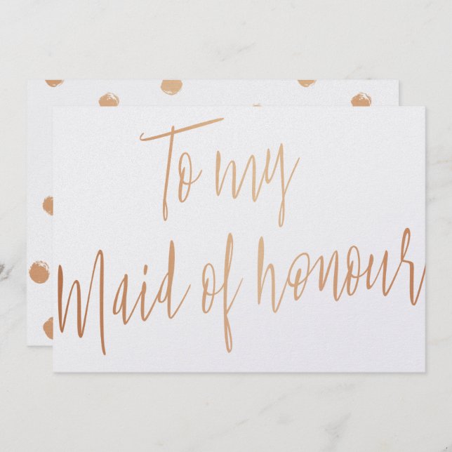 Convites Rosa de Chic Moderno Dourado à minha Madrinha de c (Frente/Verso)