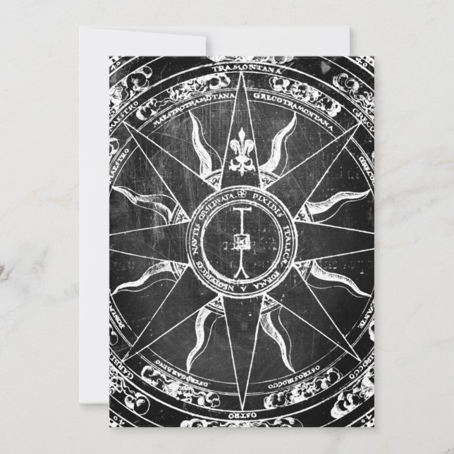 Convites Rosa de Compass Antigo (Frente)