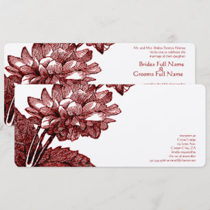 Convites Rosa de Couve Vermelha Elegante Victoriana Burgund