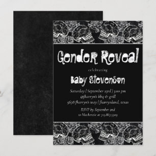Convites Rosa de crânio   Fundo Chalkboard Grunge Gênero 
