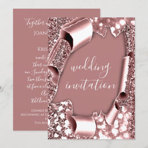 Convites Rosa de embrulho de Efeito do Carrinho 3D Casado