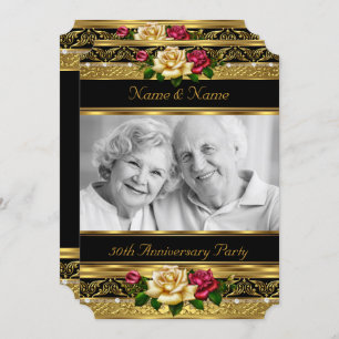 Convites rosa de Festa de Aniversário do Casamento de Foto 