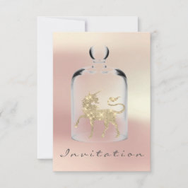 Convites Rosa de Festa de Noite das Raparigas do Unicórnio