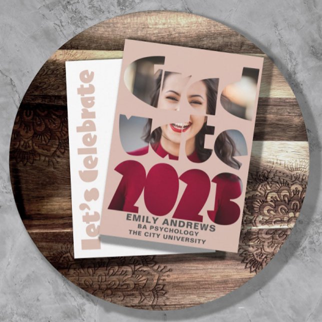 Convites Rosa de Fotografia Simples Mondern (Criador carregado)