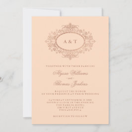 Convites Rosa de Glam Faux Dourado no Casamento Rosa