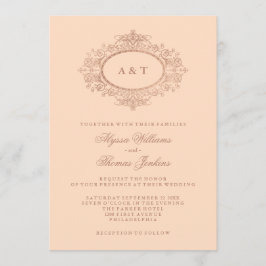 Convites Rosa de Glam Faux Dourado no Casamento Rosa