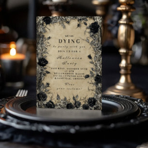 Convites Rosa de Halloween Soirée Gótica Black