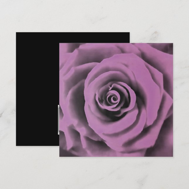 Convites Rosa de Lavanda Grande Escuro Artístico (Frente/Verso)