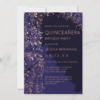 Rosa de marinho Dourado Splatter Brushaft Quinceañ