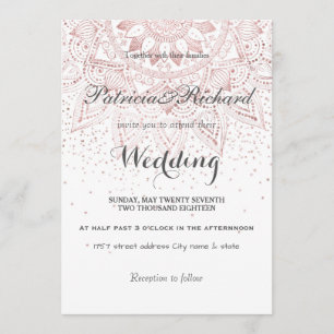 Convites Rosa de ouro legado, casamento confete
