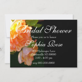 Convites Rosa de pêssego clássico Elegante floral