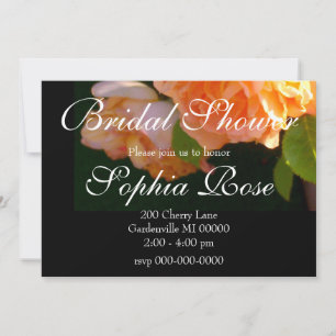 Convites Rosa de pêssego clássico Elegante floral